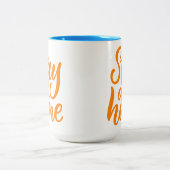 Blijf thuis tweekleurige koffiemok (Center)