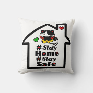 🏠 😷#Blijf thuis - Verblijf veilig Motivatie prij Kussen