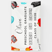 "Blijf thuis"Voorschoolse Afstuderen 2020 Spandoek (Verticaal)