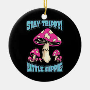 Blijf Trippy! Kleine Hippie Keramisch Ornament