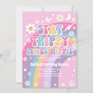 Blijf Trippy Little Hippie Groovy regenboogdag Kaart