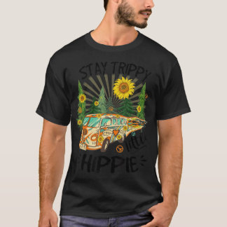 Blijf Trippy Little Hippie  Van Peace Sign T-shirt