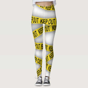 Blijf uit de buurt, kruis politietape 3d niet leggings