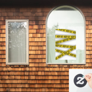 Blijf uit de buurt, kruis politietape 3d niet raamsticker