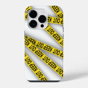 Blijf uit de buurt niet oversteken politie tape 3d iPhone 14 plus hoesje