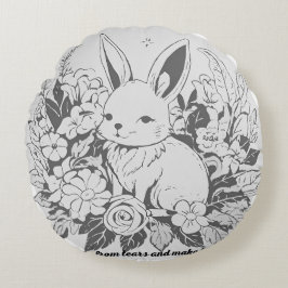 Blijf uit de buurt van tranen en maak gelukRonde k Rond Kussen