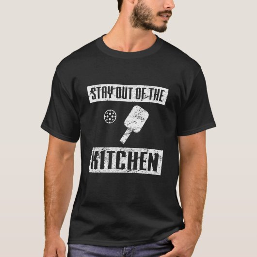 Blijf uit de Keuken Funny Pickleball Paddle T-shirt (Voorkant)