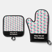 Blijf uit de keuken Grappige Pickleball Paddle Ovenwant & Pannenlap Set (Voorkant)