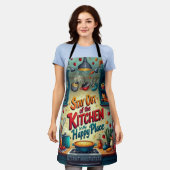 Blijf uit de keuken - Het is mijn Happy Place Apro Schort (Gedragen)