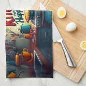 Blijf uit de keuken - leuke en levendige handdoek (Quarter Fold)