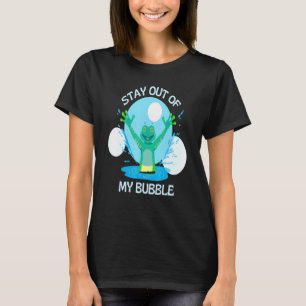 Blijf uit mijn bubbelkikker in de waterpool t-shirt