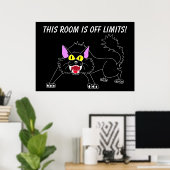 Blijf uit mijn kamer, Black Cat Poster (Thuiskantoor)