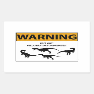 Blijf uit! Velociraptor Rechthoekige Sticker