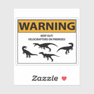 Blijf uit! Velociraptor Sticker