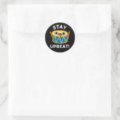 Blijf Upbeat Positieve Drum Pun Dark BG Ronde Sticker (Tas)