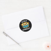 Blijf Upbeat Positieve Drum Pun Dark BG Ronde Sticker (Envelop)