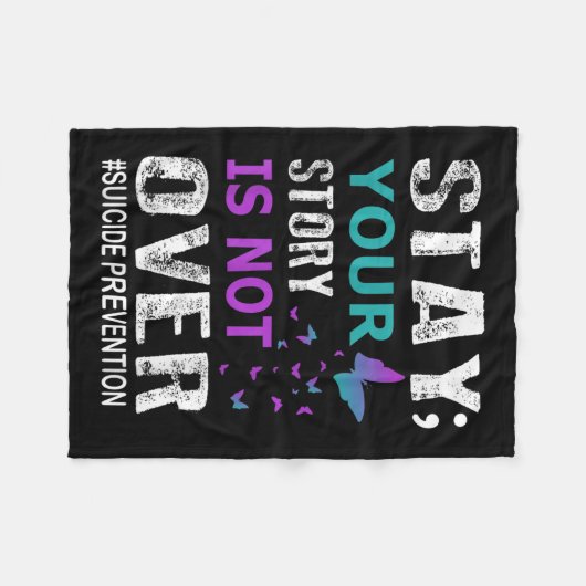 Blijf uw verhaal niet over zelfmoordpreventie. fleece deken (Voorkant (Horizontaal))