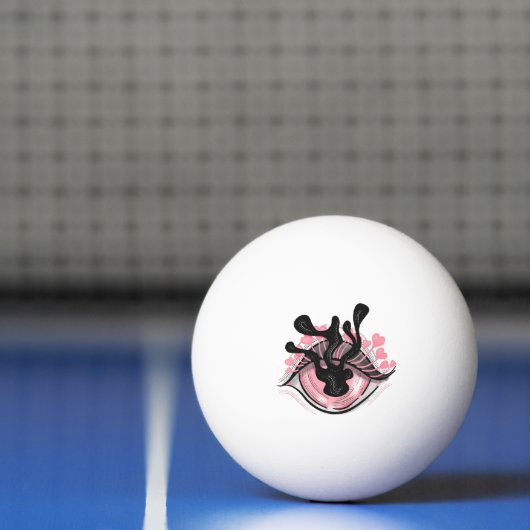 Blijf van een vreemde Gothic roze ogen Creepy Horr Pingpongballen (Net)