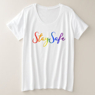 Blijf veilig geprezen bij sociale vervorming thuis grote maat t-shirt