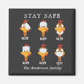 blijf veilig in het gezichtsmasker pandemisch mono magneet (Voorkant)