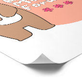 Blijf verder met Kawaii happy beer roze en bruin Poster (Hoek)