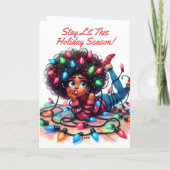 Blijf verlicht | Afrocentrische kerst Kaart (Achterkant)