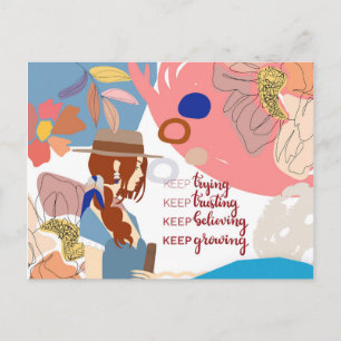 Blijf vertrouwen in groeiende citaatkunst briefkaart