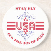 Blijf vliegen het is 4 juli zandsteen onderzetter (Voorkant)