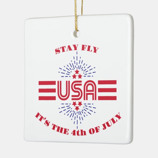 Blijf vliegen het is de 4 juli keramiek ornament (Links)