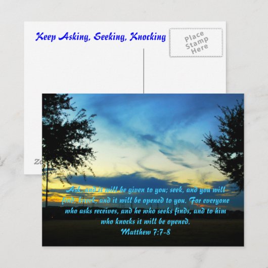 Blijf vragen, zoeken, Briefkaart knokken (Voorkant / Achterkant)