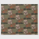 Blijf vreemde zwarte aap cadeaupapier (Vlak)