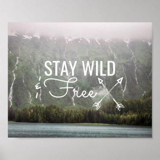 Blijf vrij en vrij - Watervallen in Alaska | POSTE Poster (Voorkant)