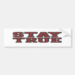 Blijf waar Retro Varsity Block Lettering Deep Red Bumpersticker