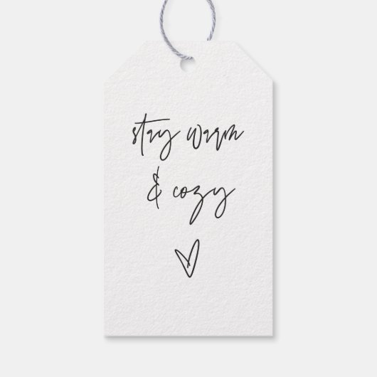 Blijf Warm & Cozy Kraft Gift Label Cadeaulabel (Achterkant)