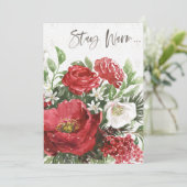 Blijf Warm - Vakantiebloemen Feestdagenkaart (Staand voorkant)