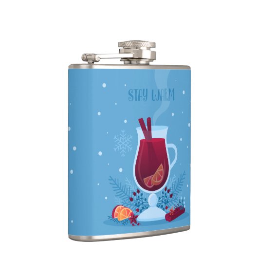 Blijf Warm Winter Snow Cute Fun Drink Gift Heupfles (Rechts)