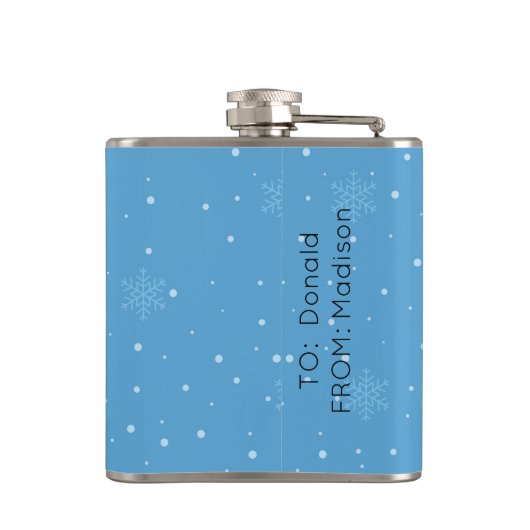 Blijf Warm Winter Snow Cute Fun Drink Gift Heupfles (Achterkant)