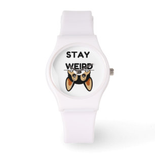 Blijf Weir Funny Boston Terrier Cartoon Hond Horloge