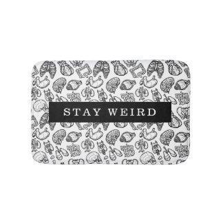 Blijf Weird Black & White Human Anatomlogy Biology Badmat