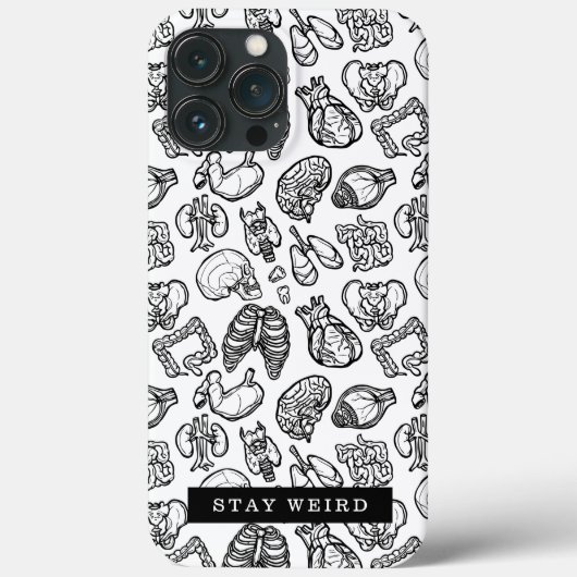 Blijf Weird Black & White Human Anatomlogy Biology Case-Mate iPhone Case (Achterkant)