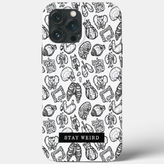 Blijf Weird Black & White Human Anatomlogy Biology iPhone 13 Pro Max Hoesje