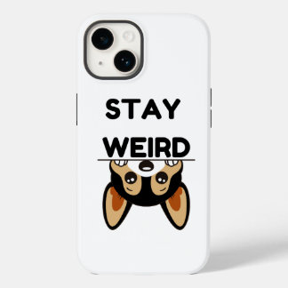 Blijf Weird Funny Boston Terrier Cartoon Hond Case-Mate iPhone 14 Hoesje