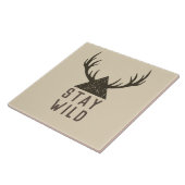 Blijf Wild Antlers Typografie Tegeltje (Zijkant)