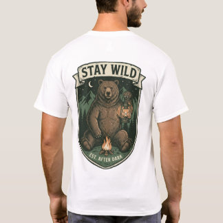 Blijf Wild Beer Wilderness Avontuur T-shirt