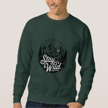 Blijf Wild Bergen Bos Vintage Wandel Embleem