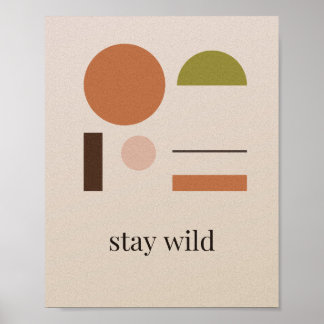 Blijf Wild Boho Terracotta Zon Boog Kunstprint Poster