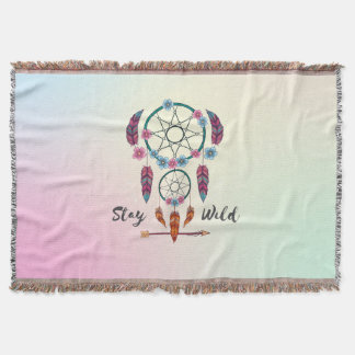 Blijf Wild Dreamcatcher Gooi – Boho Spring Layers Deken