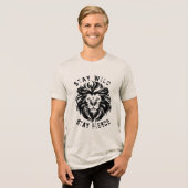 Blijf wild en blijf fel Tri-Blend shirt (Voorkant volledig)