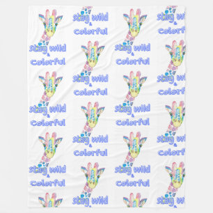 Blijf Wild & Kleurrijk – Cute Kleurrijke Giraffe W Fleece Deken