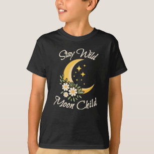 Blijf Wild Maan Kind Boho Halve Maan met Madelie T-shirt